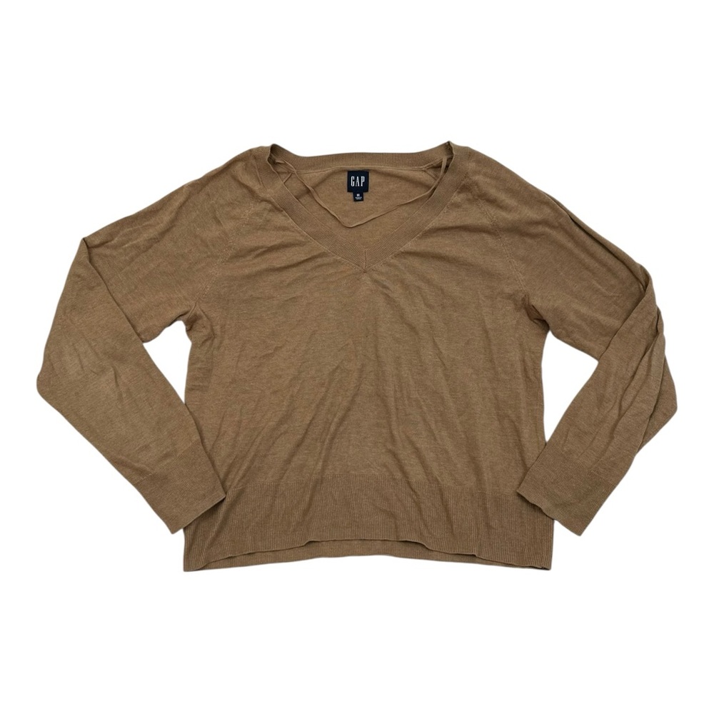 GAP Women's Tan V-Neck Sweater Top - Size Medium